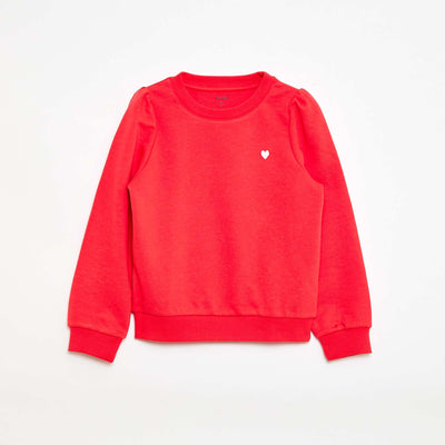 Buzo de chándal lisa corazón bordado ROJO