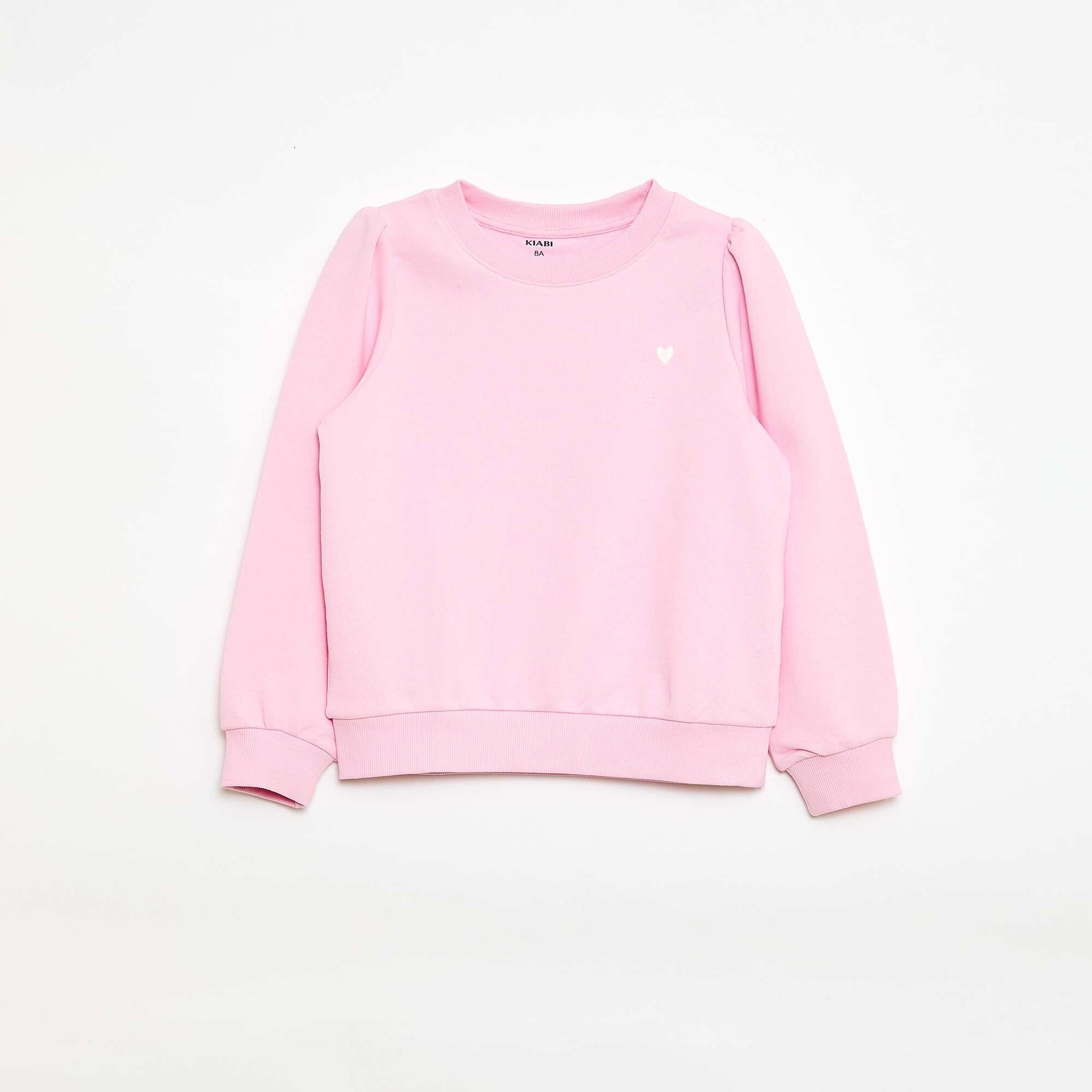Buzo de chándal lisa corazón bordado ROSA
