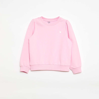 Buzo de chándal lisa corazón bordado ROSA