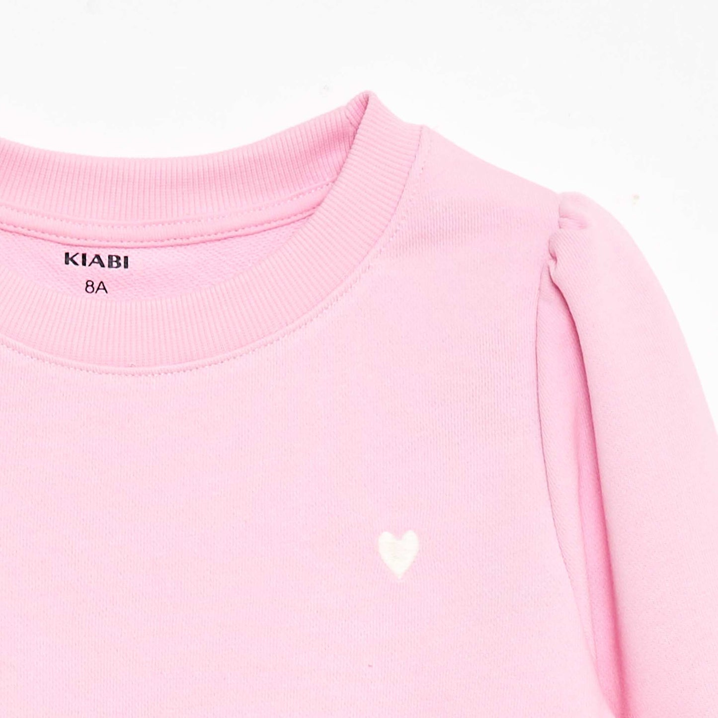 Buzo de chándal lisa corazón bordado ROSA