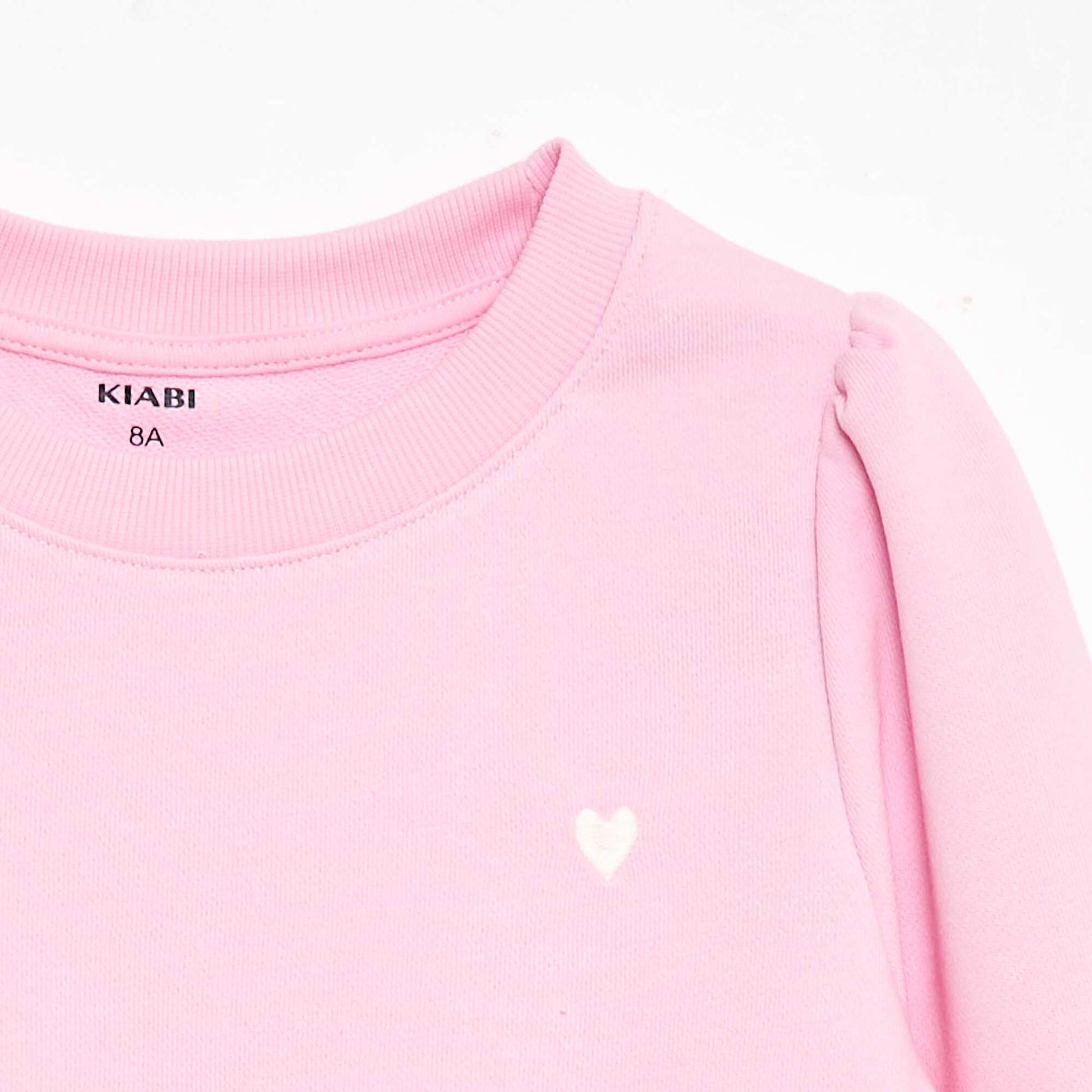 Buzo de chándal lisa corazón bordado ROSA