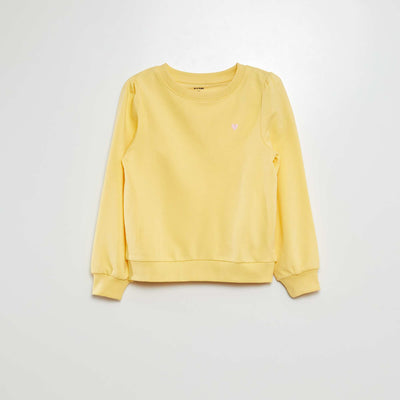 Buzo de chándal lisa corazón bordado AMARILLO