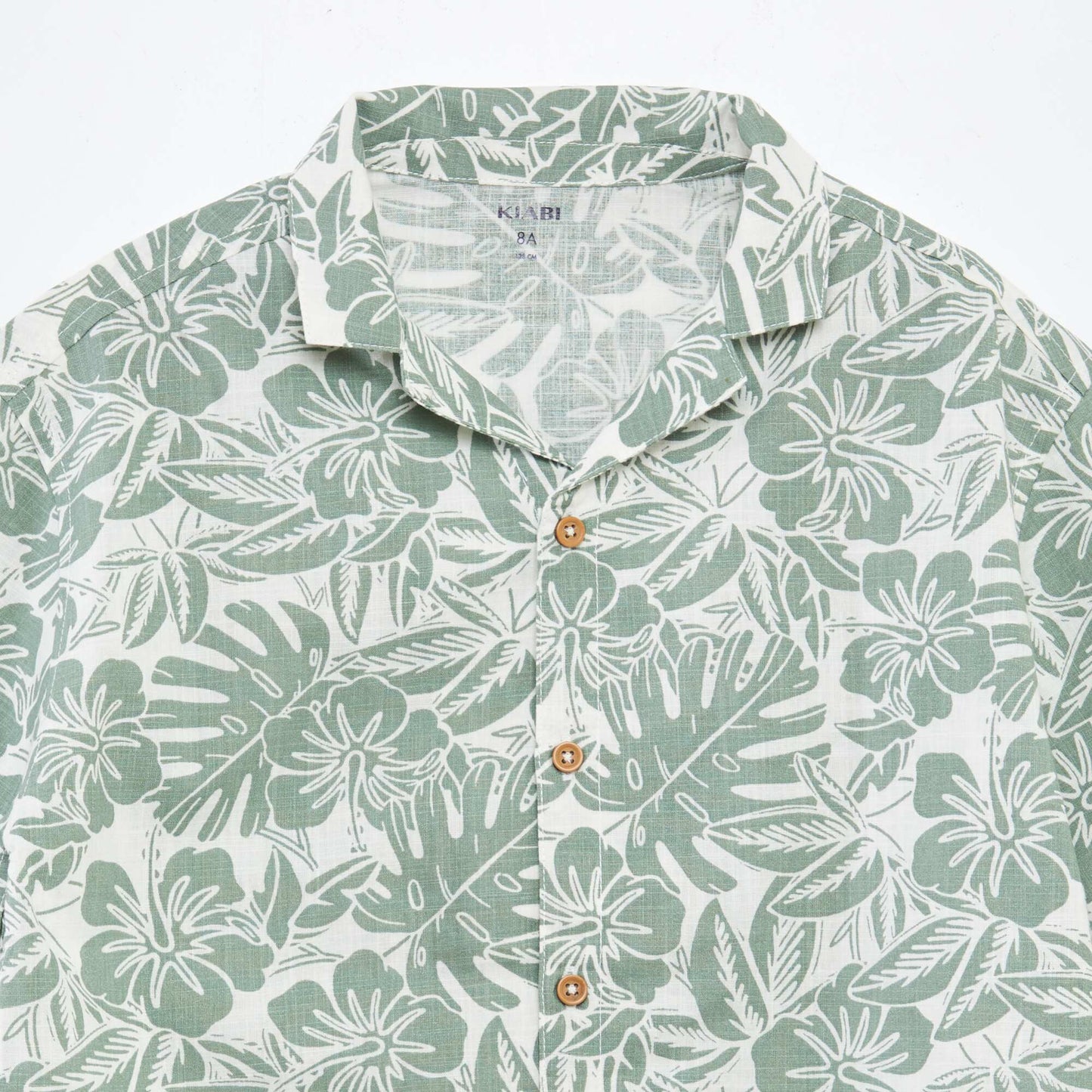 Camisa de manga corta con cuello de pijama estampado KAKI