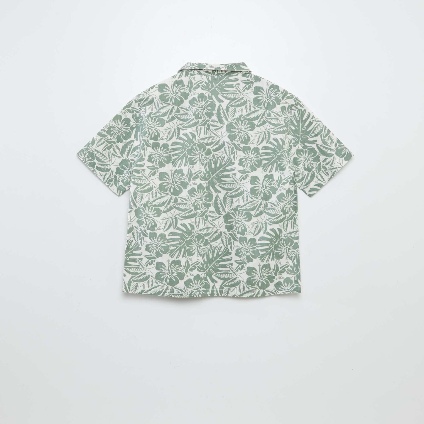 Camisa de manga corta con cuello de pijama estampado KAKI