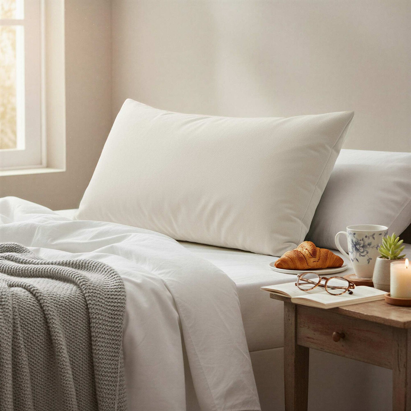 Funda de almohada gasa de algodón 50 x 70 o 63 x 63 cm - Kiabi Home BEIGE