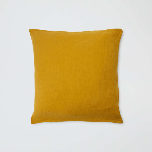 Funda de almohada de gasa de algodón 50 x 70 o 63 x 63 cm - Kiabi Home AMARILLO
