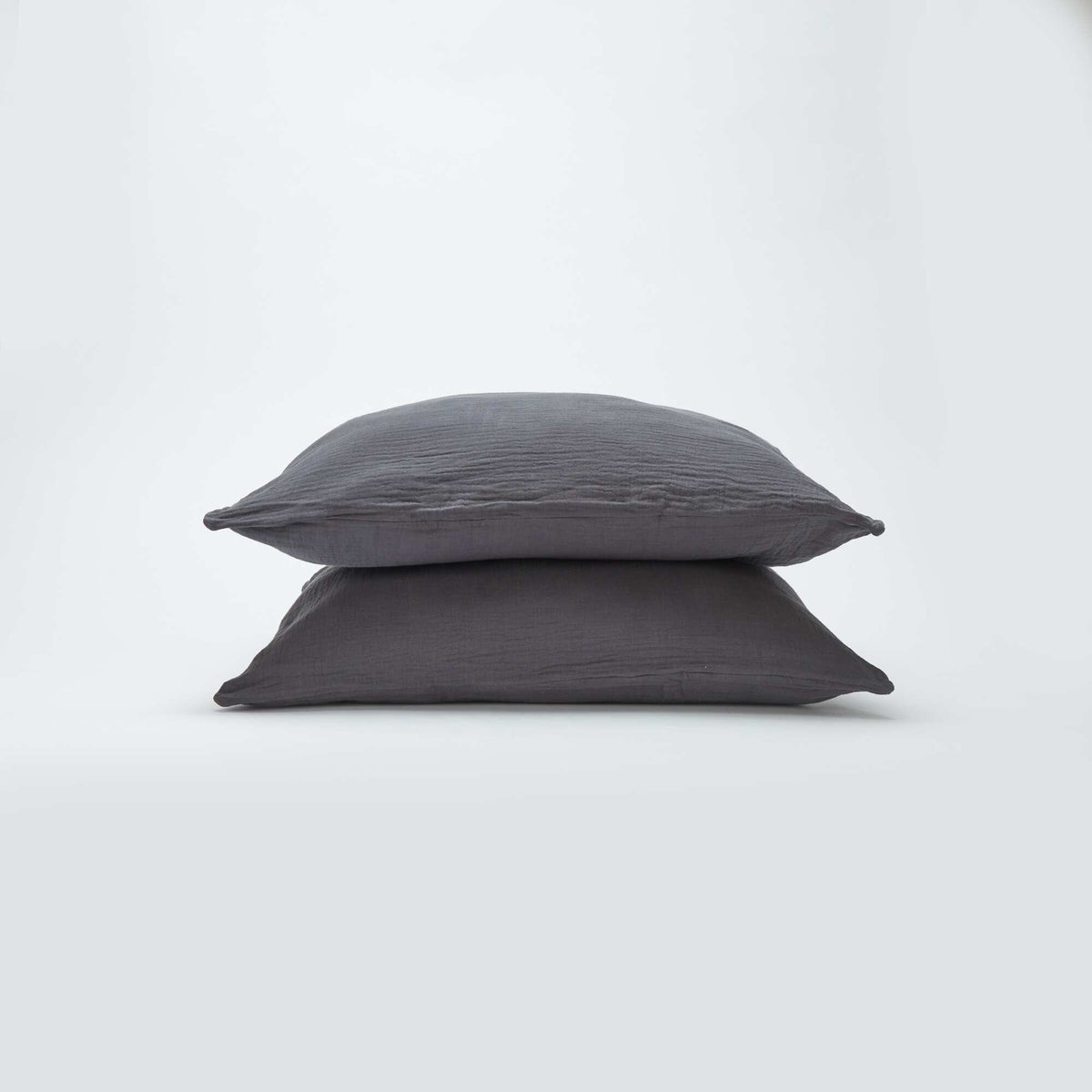 Juego de cama doble (240 x 220 cm) de gasa de algodón - Kiabi Home GRIS