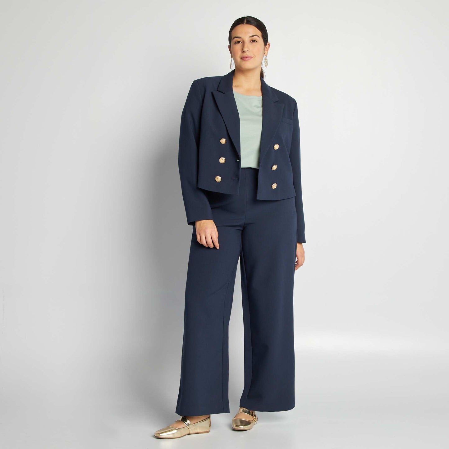 Chaqueta de traje cropped AZUL