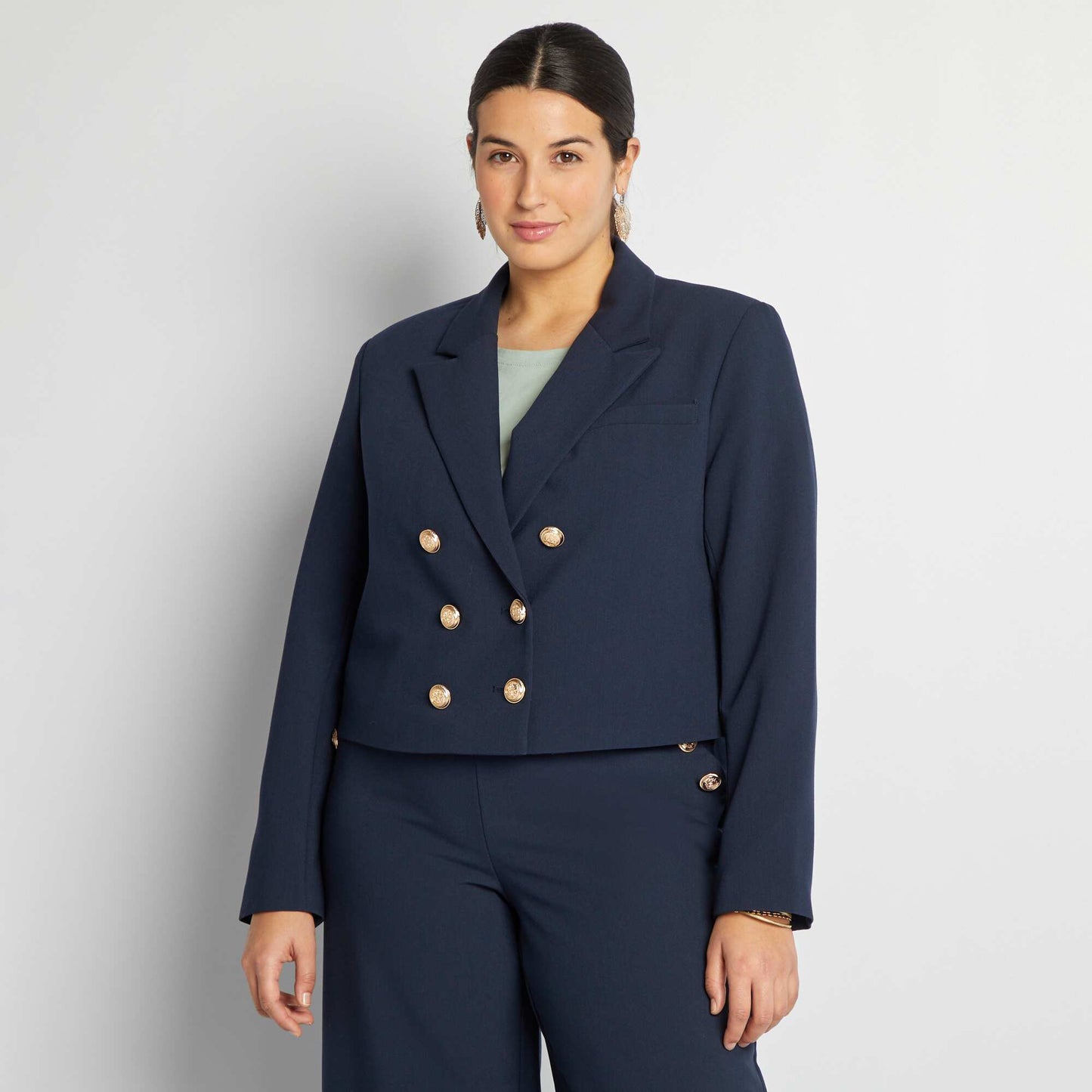 Chaqueta de traje cropped AZUL