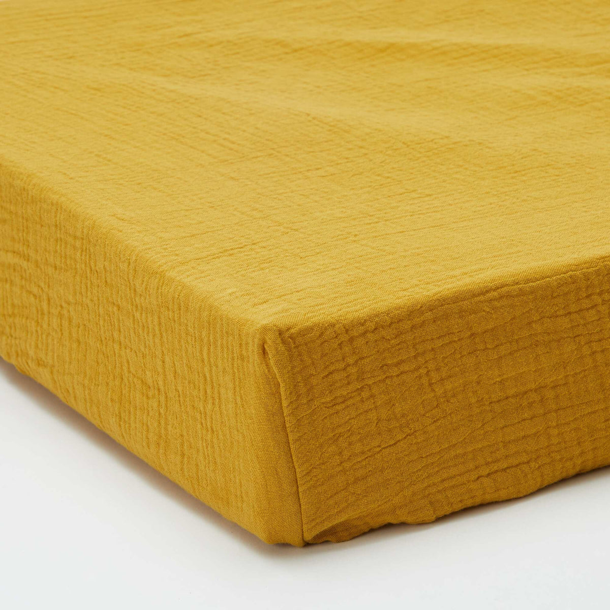 Sábana bajera doble (140 x 200 cm) de doble gasa de algodón - Kiabi Home AMARILLO