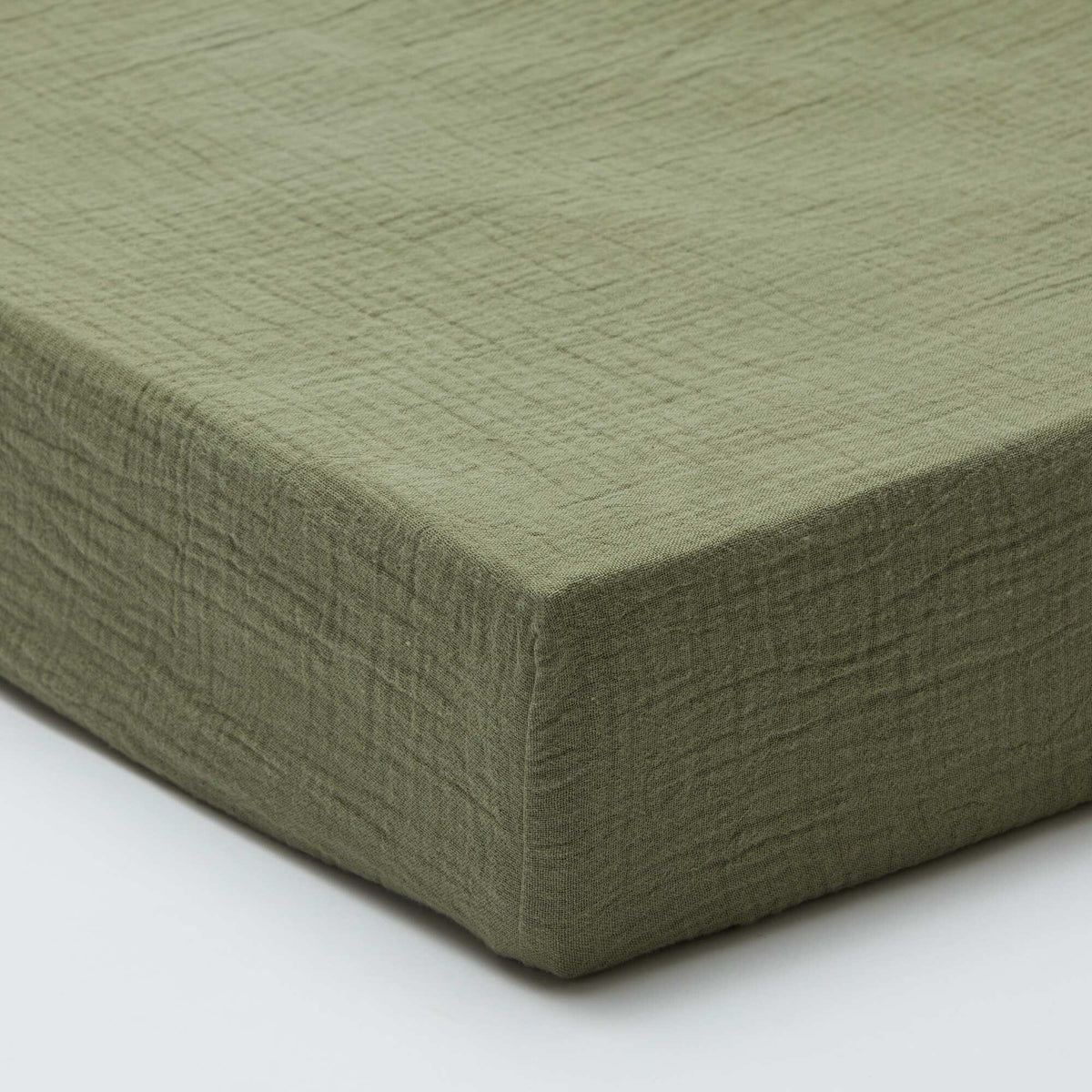 Sábana bajera doble (140 x 200 cm) de doble gasa de algodón - Kiabi Home VERDE