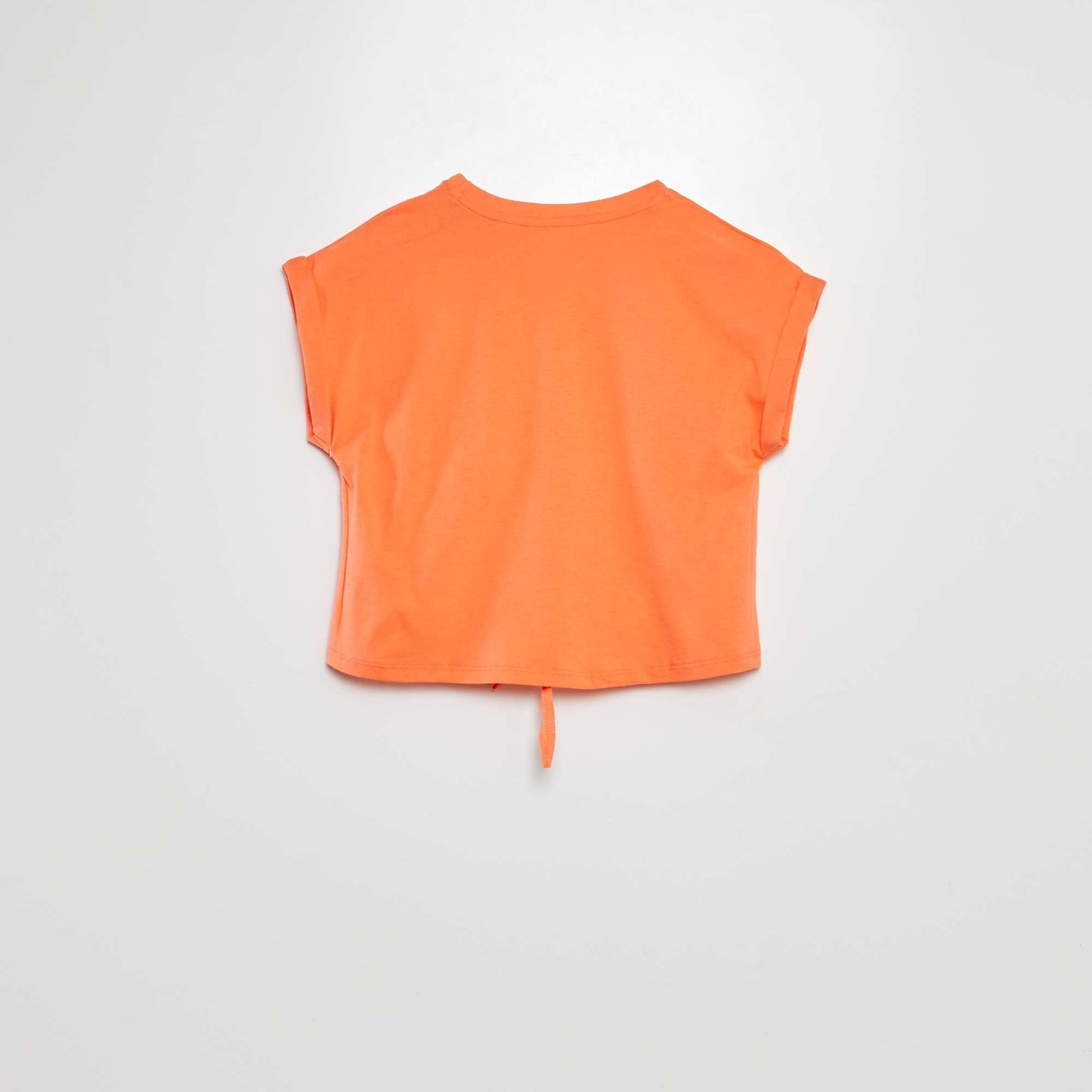 Camiseta de manga corta anudable en el bajo NARANJA
