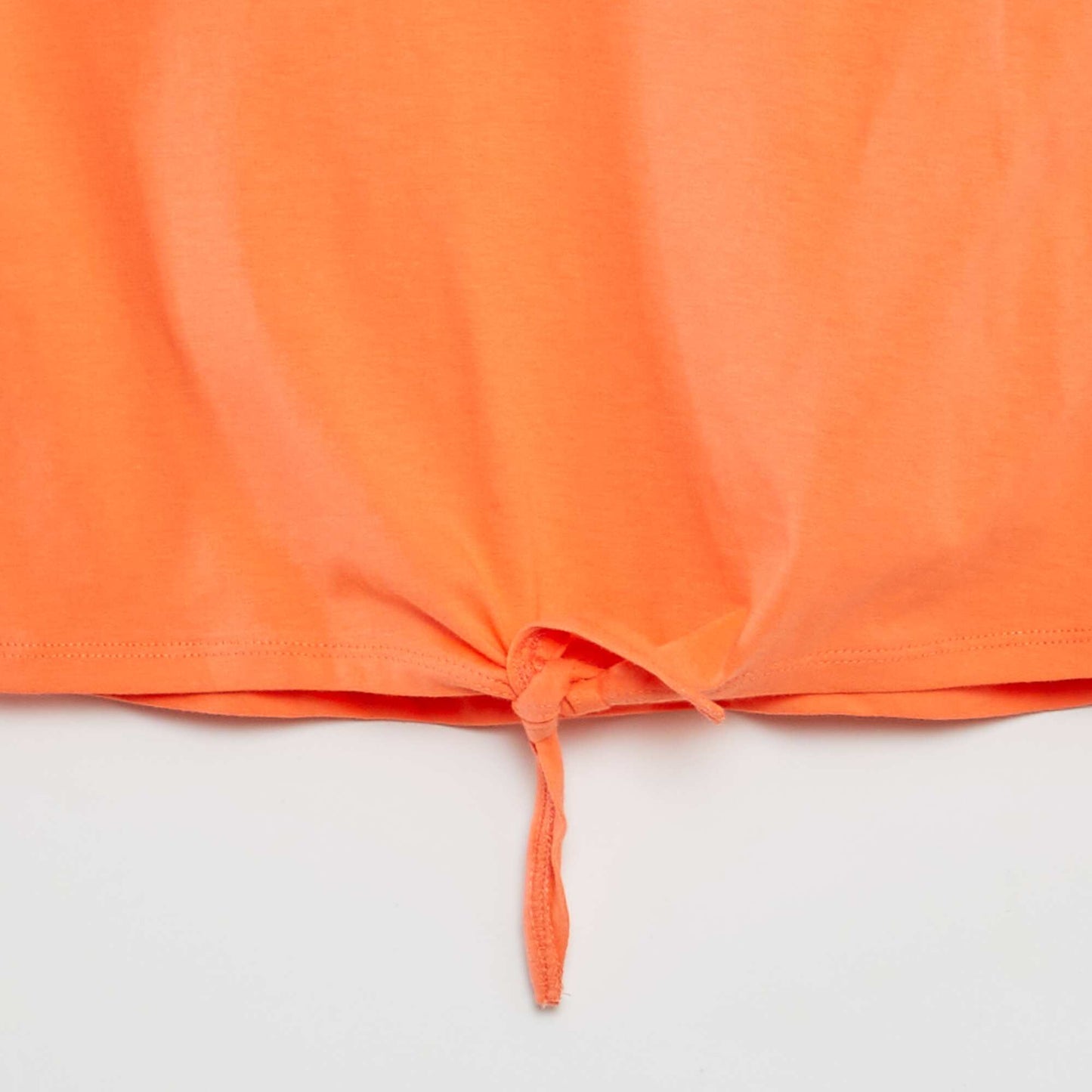 Camiseta de manga corta anudable en el bajo NARANJA