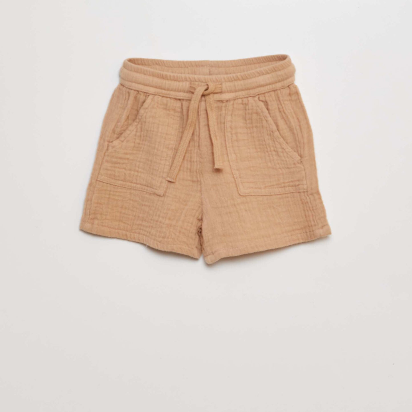 Conjunto de camisa + short de gasa de algodón - 2 piezas BEIGE