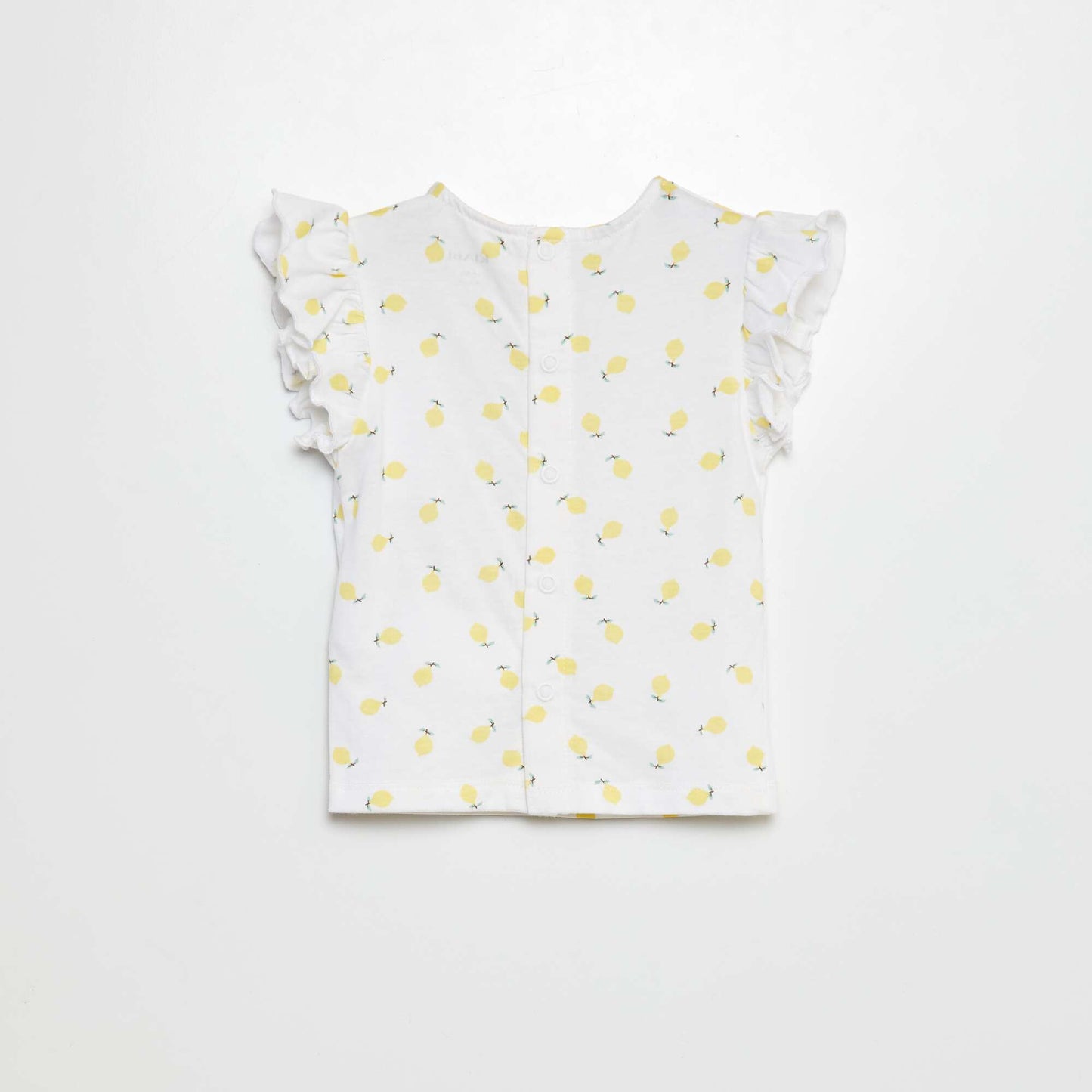 Camiseta de manga corta con volantes BLANCO
