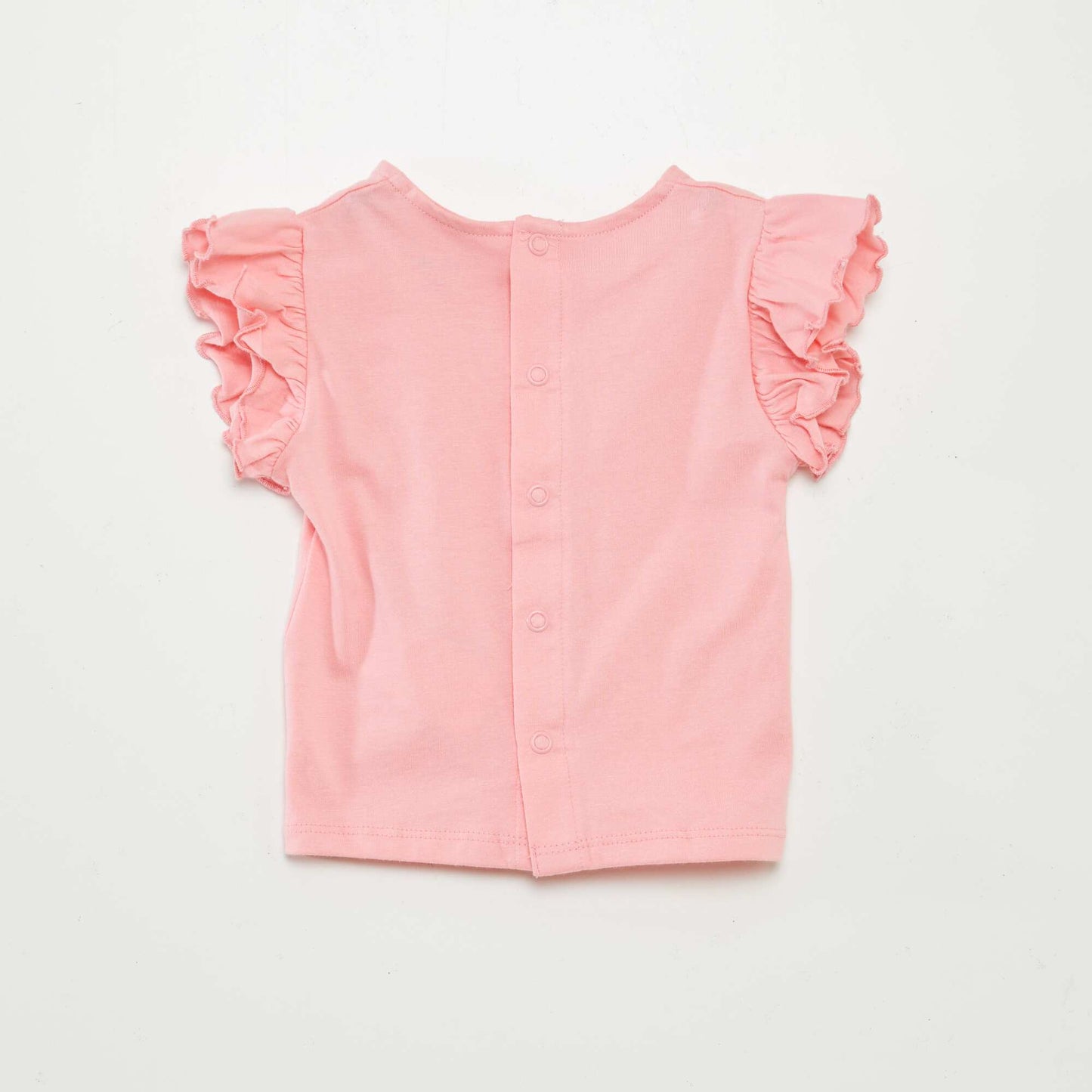Camiseta de manga corta con volantes ROSA