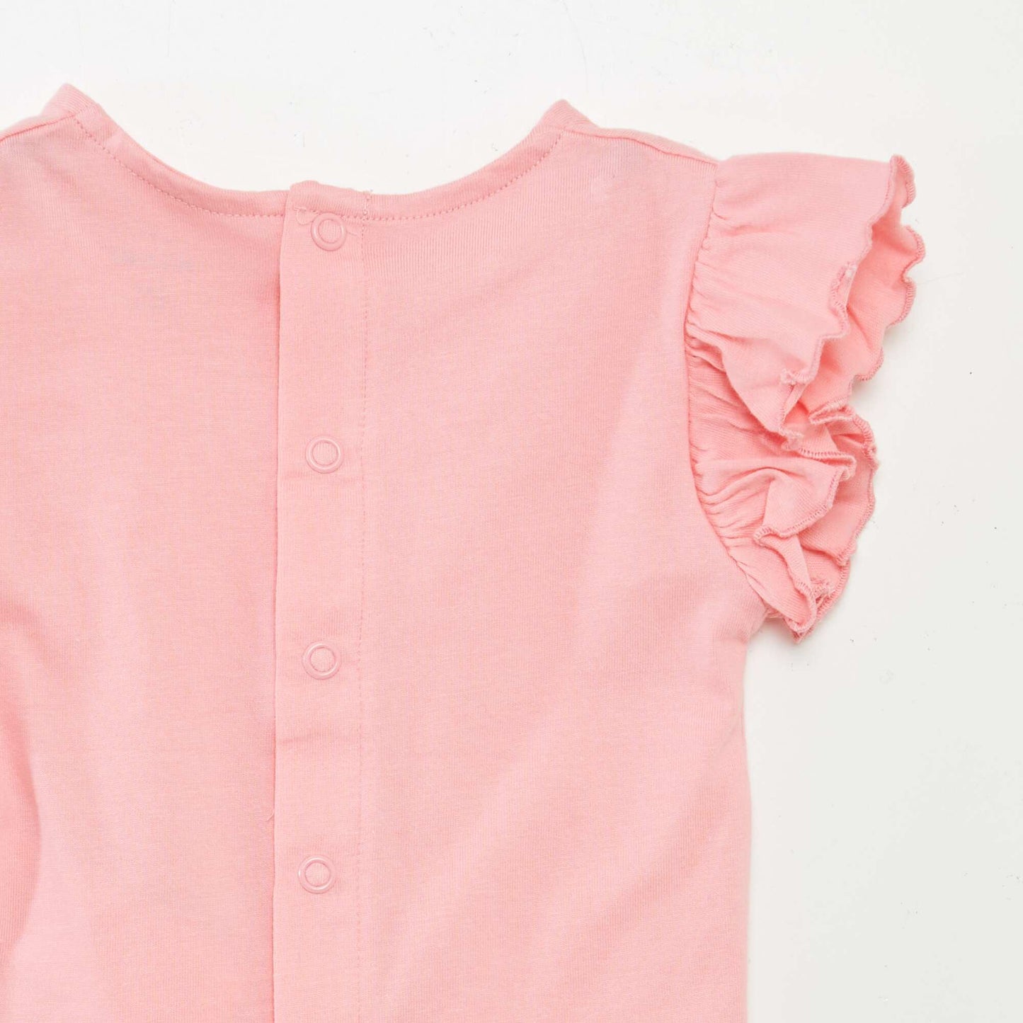 Camiseta de manga corta con volantes ROSA