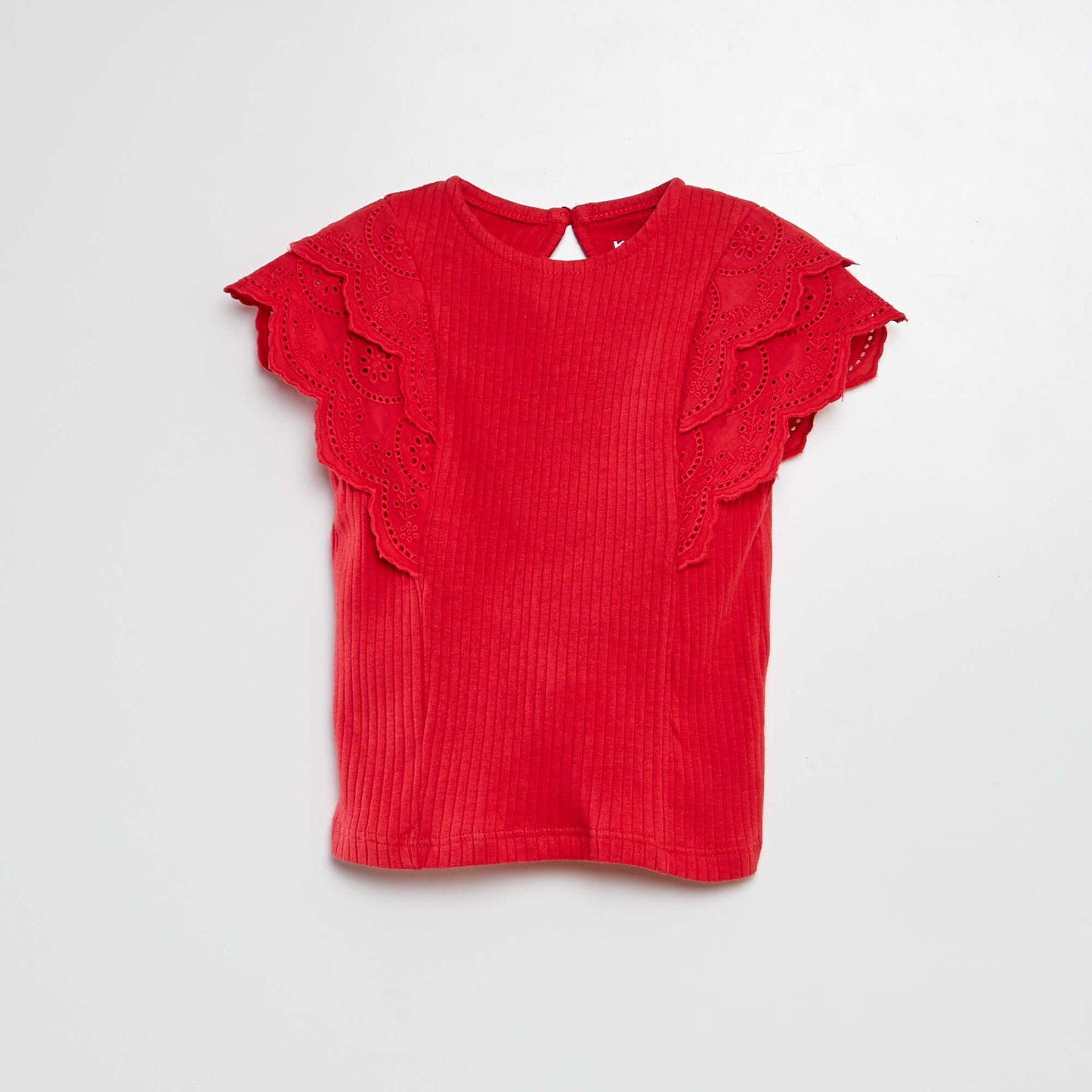 Camiseta con mangas bordadas ROJO