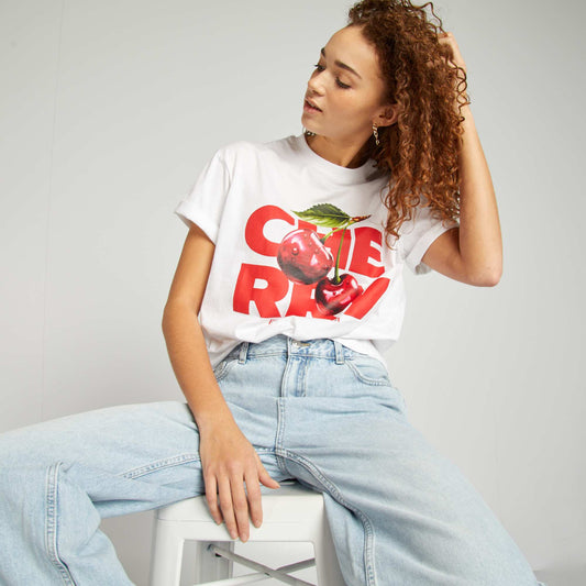 Camiseta oversize estampada BLANCO
