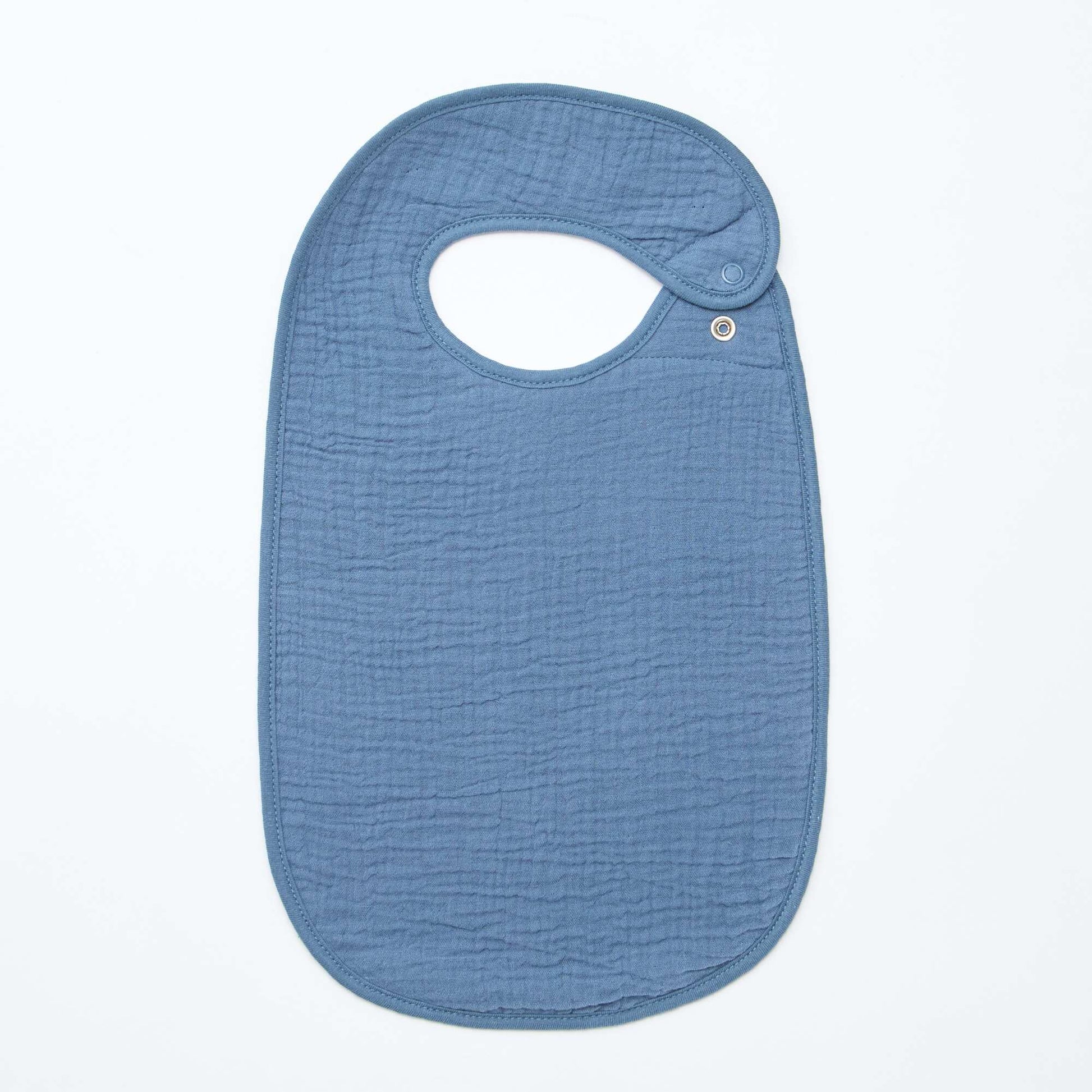 Pack de 3 baberos de gasa de algodón con forro de rizo AZUL