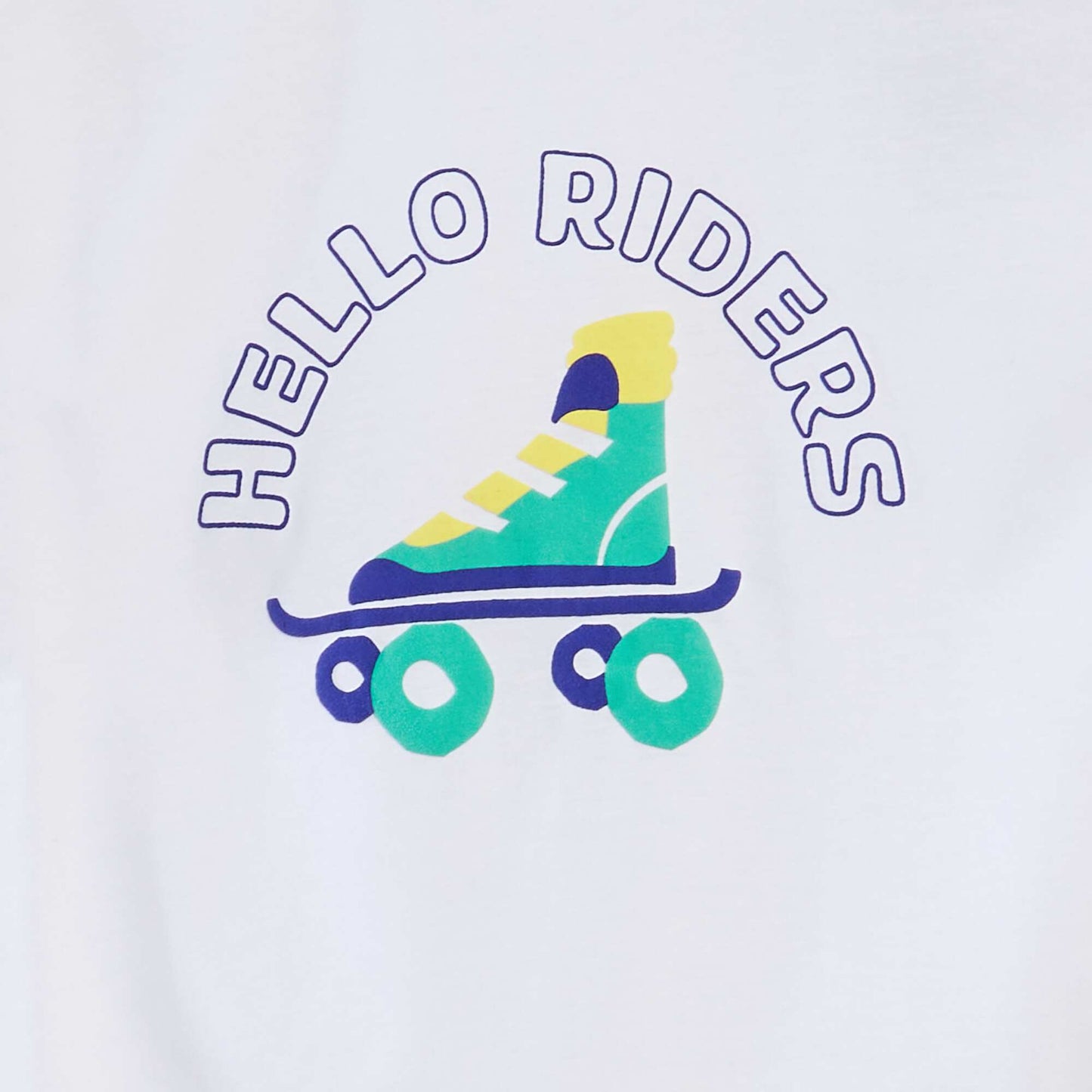 Camiseta de manga corta con cuello redondo estampada BLANCO