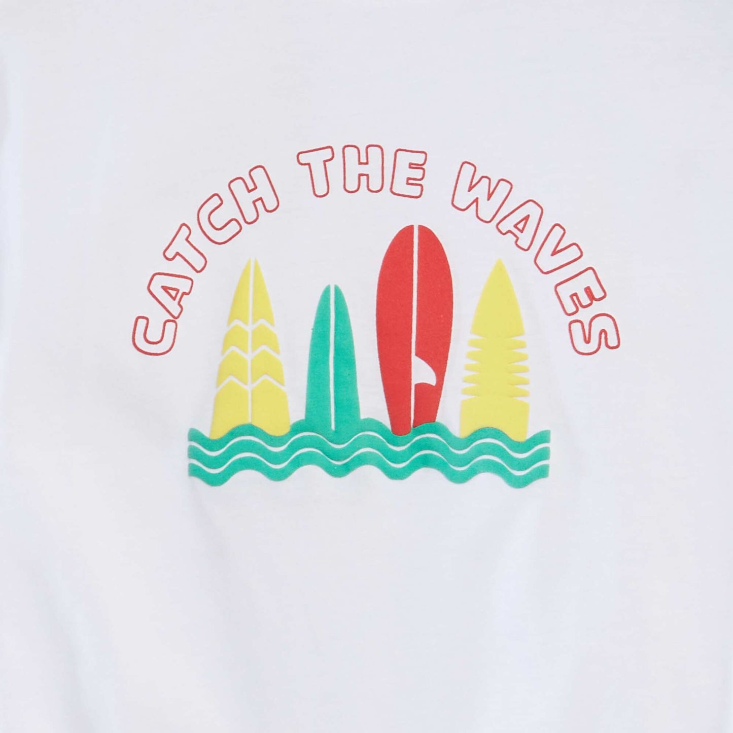 Camiseta de manga corta con cuello redondo estampada BLANCO