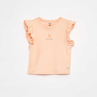 Camiseta con volantes - cradle to cradle NARANJA