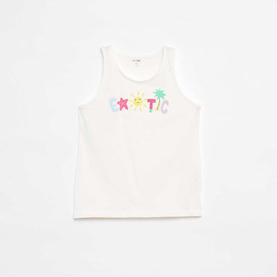 Camiseta de tirantes de punto estampado BLANCO