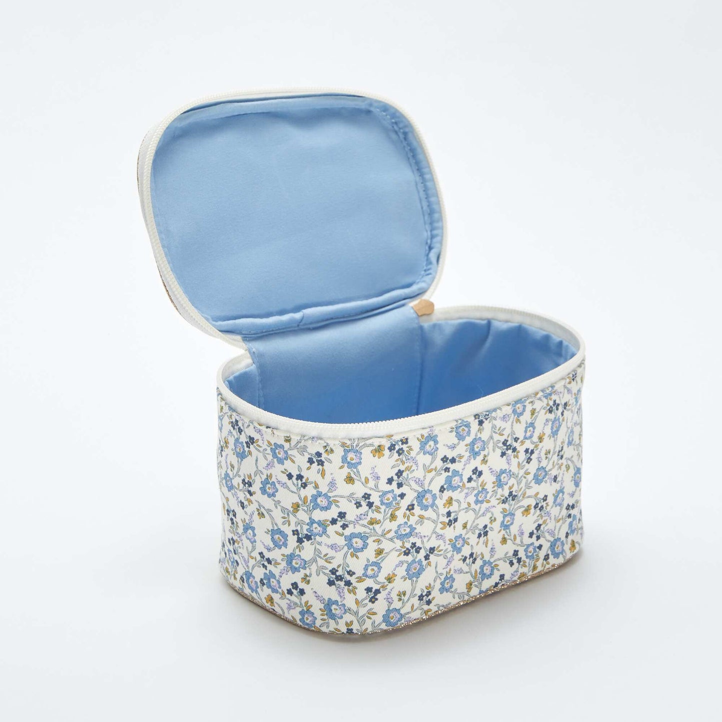 Neceser pequeño con estampado de flores AZUL