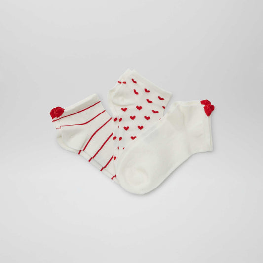 Pack de 3 pares de medias tobilleros ROJO