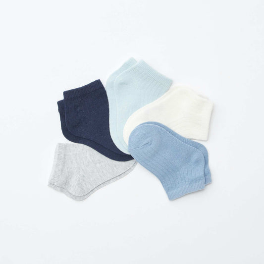 Pack de 5 pares de medias invisibles AZUL