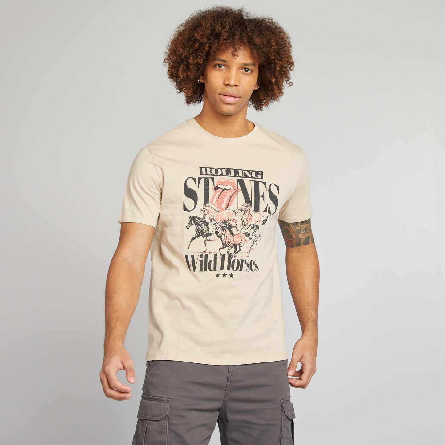 Camiseta con estampado de 'The Rolling Stones' BEIGE