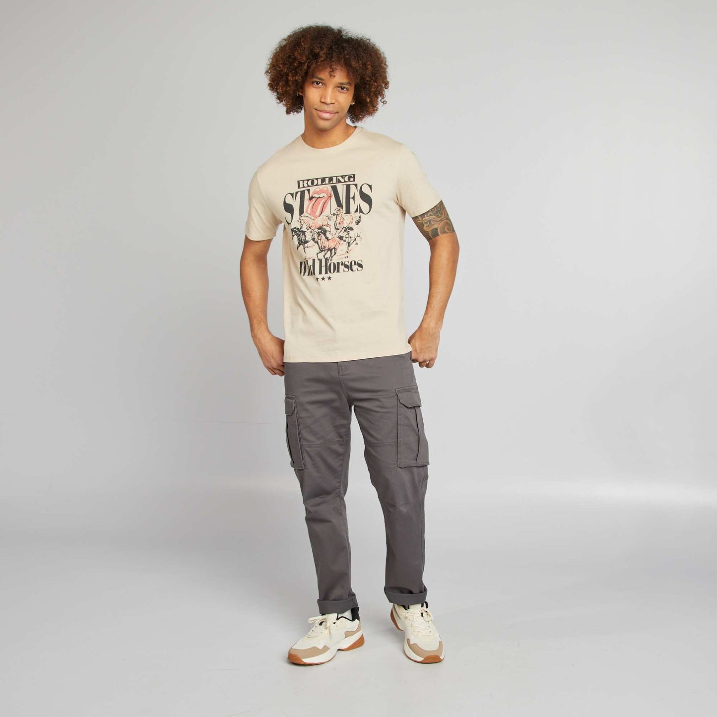 Camiseta con estampado de 'The Rolling Stones' BEIGE