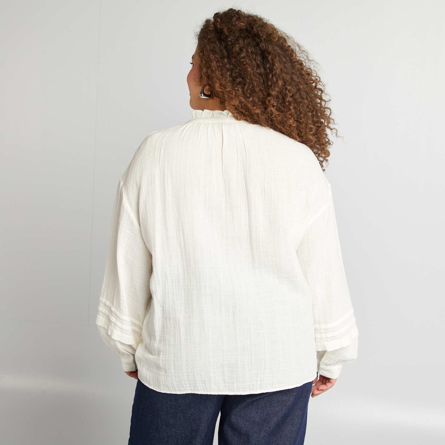 Camisa de gasa de algodón BEIGE