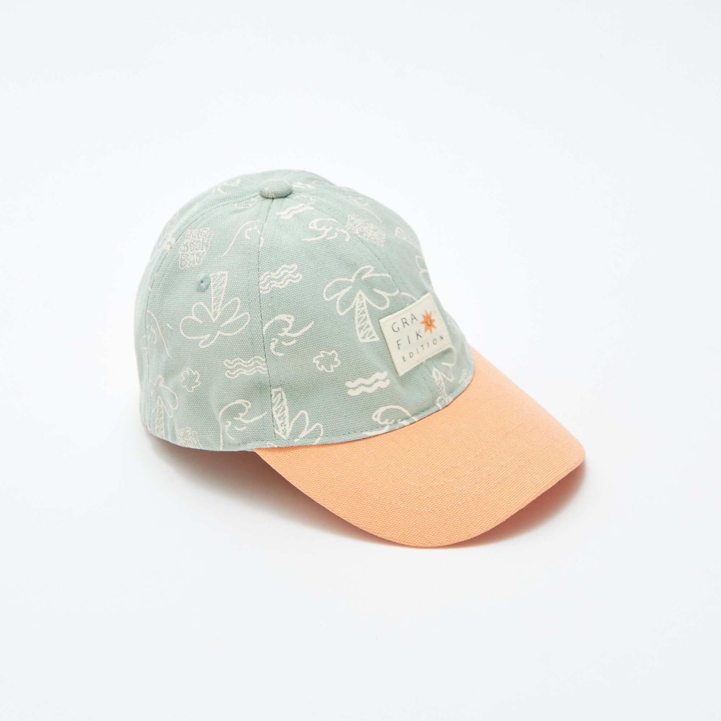 Gorra de tela con estampado AZUL