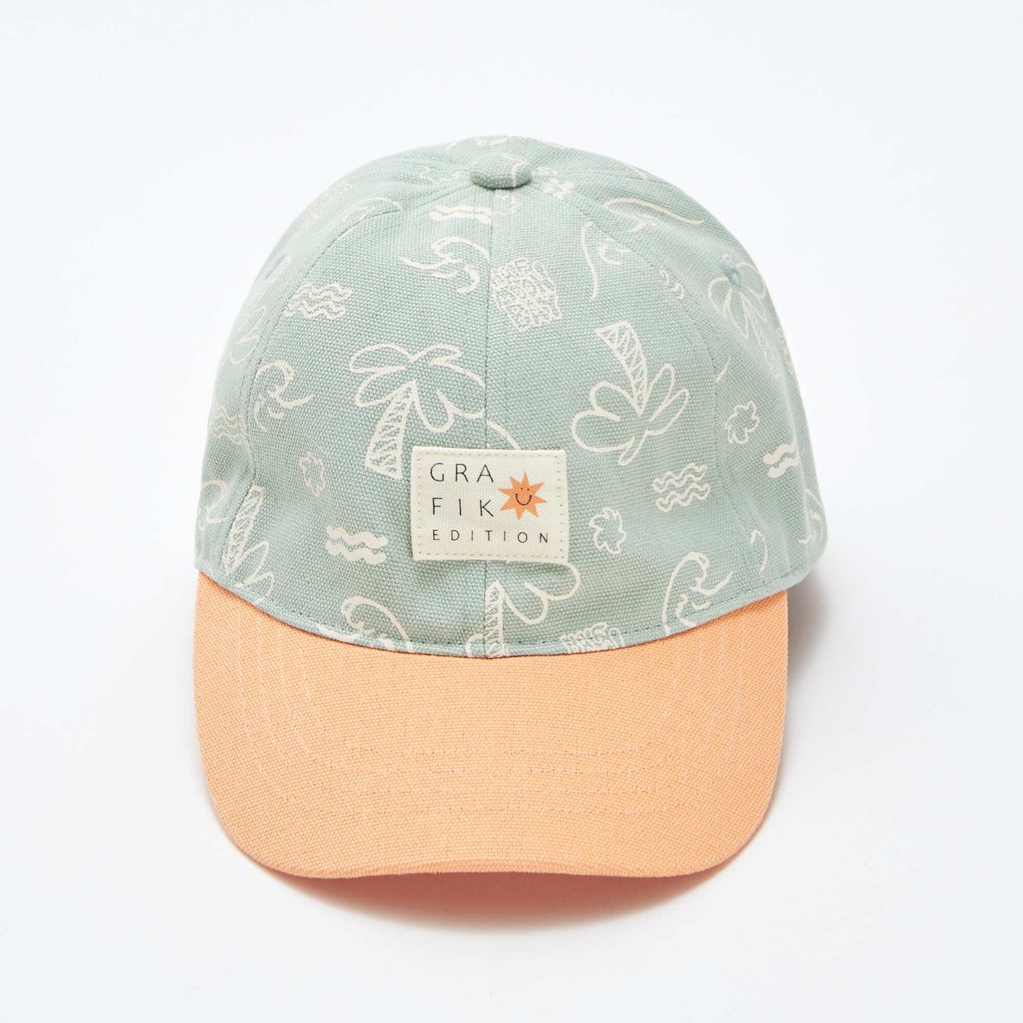 Gorra de tela con estampado AZUL