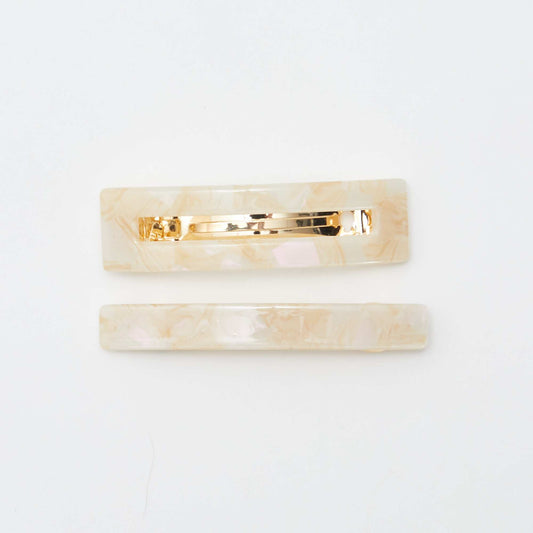 Pack de 2 horquillas efecto marmolado BLANCO