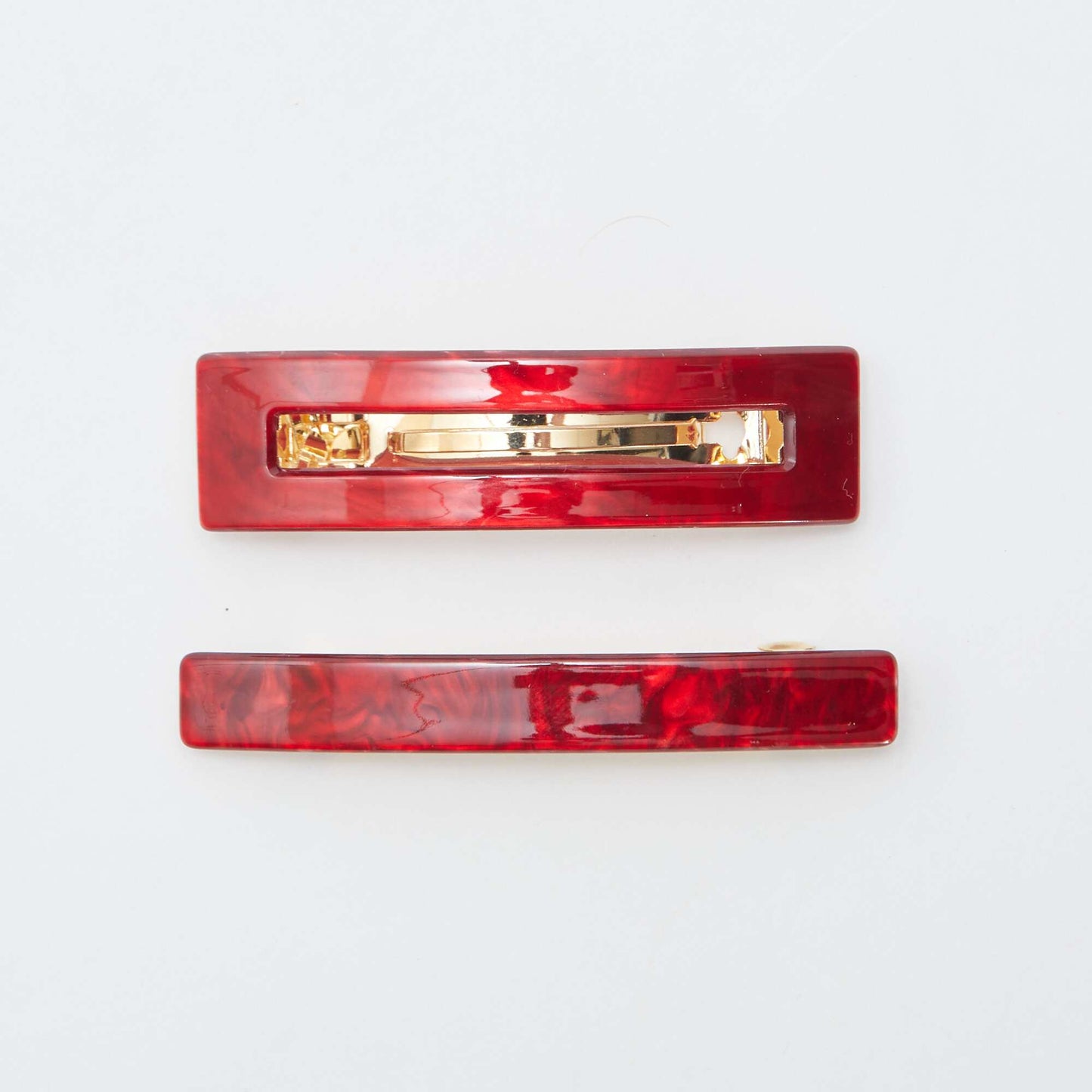 Pack de 2 horquillas efecto marmolado ROJO