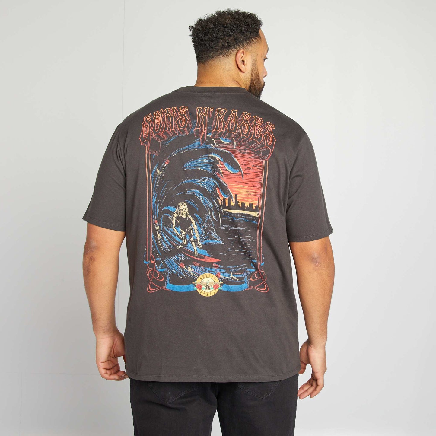 Camiseta estampada de manga corta 'Guns'N'Roses' NEGRO