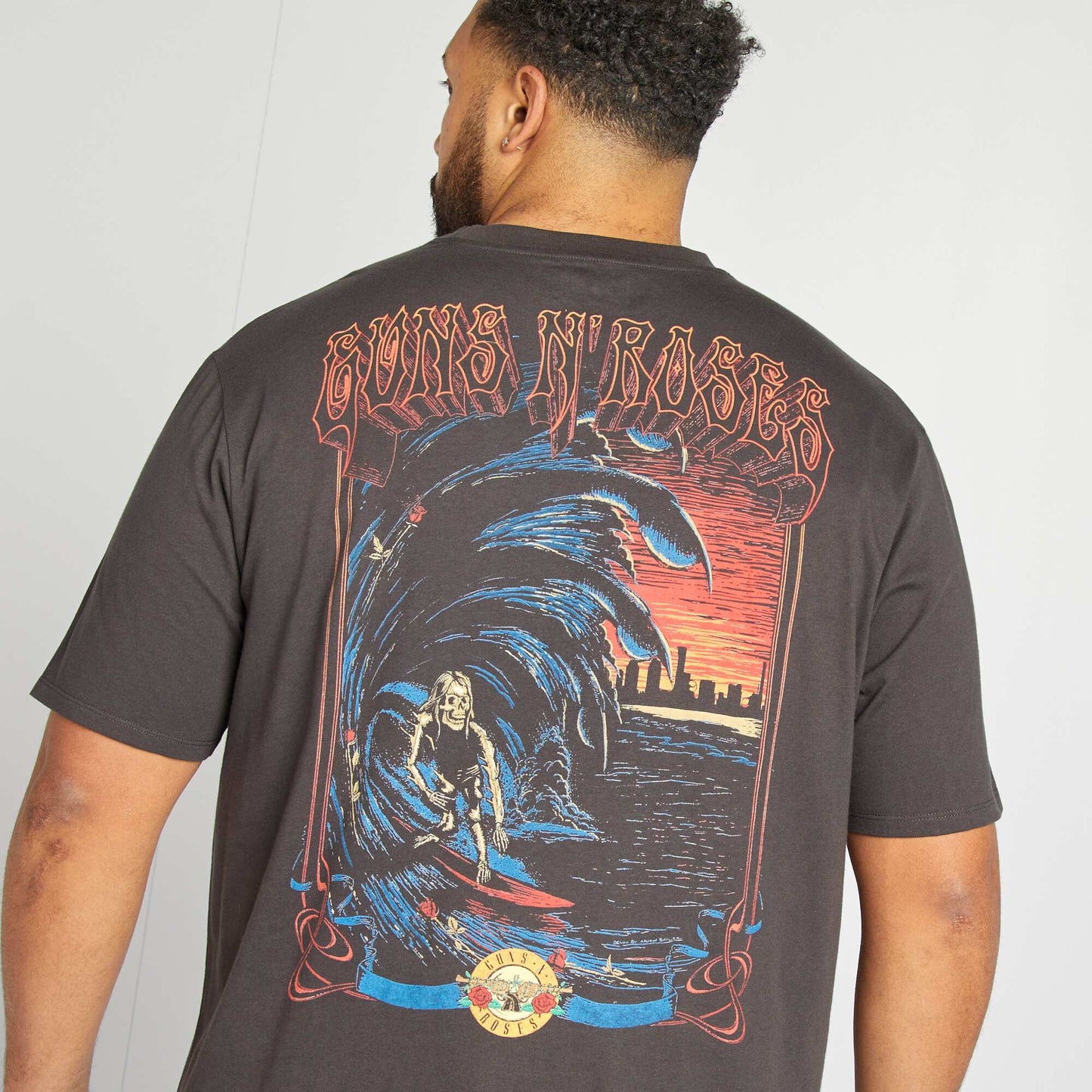 Camiseta estampada de manga corta 'Guns'N'Roses' NEGRO