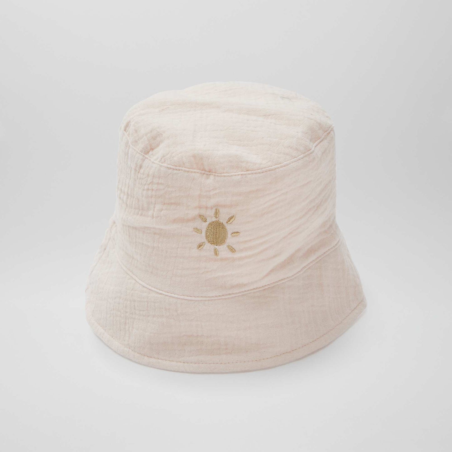 Gorro bob de gasa de algodón con bordado de sol ROSA