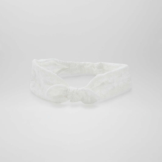 Diadema bordado inglés BLANCO