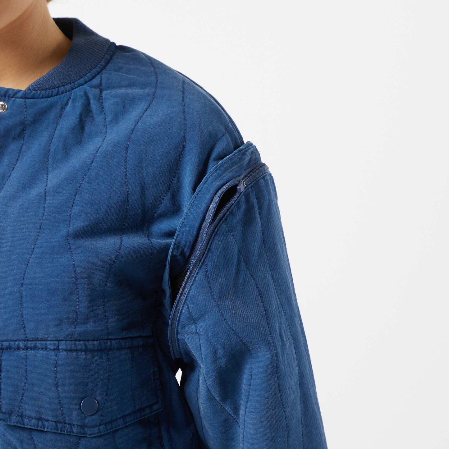 Chaqueta acolchada 2 en 1 con mangas extraíbles AZUL