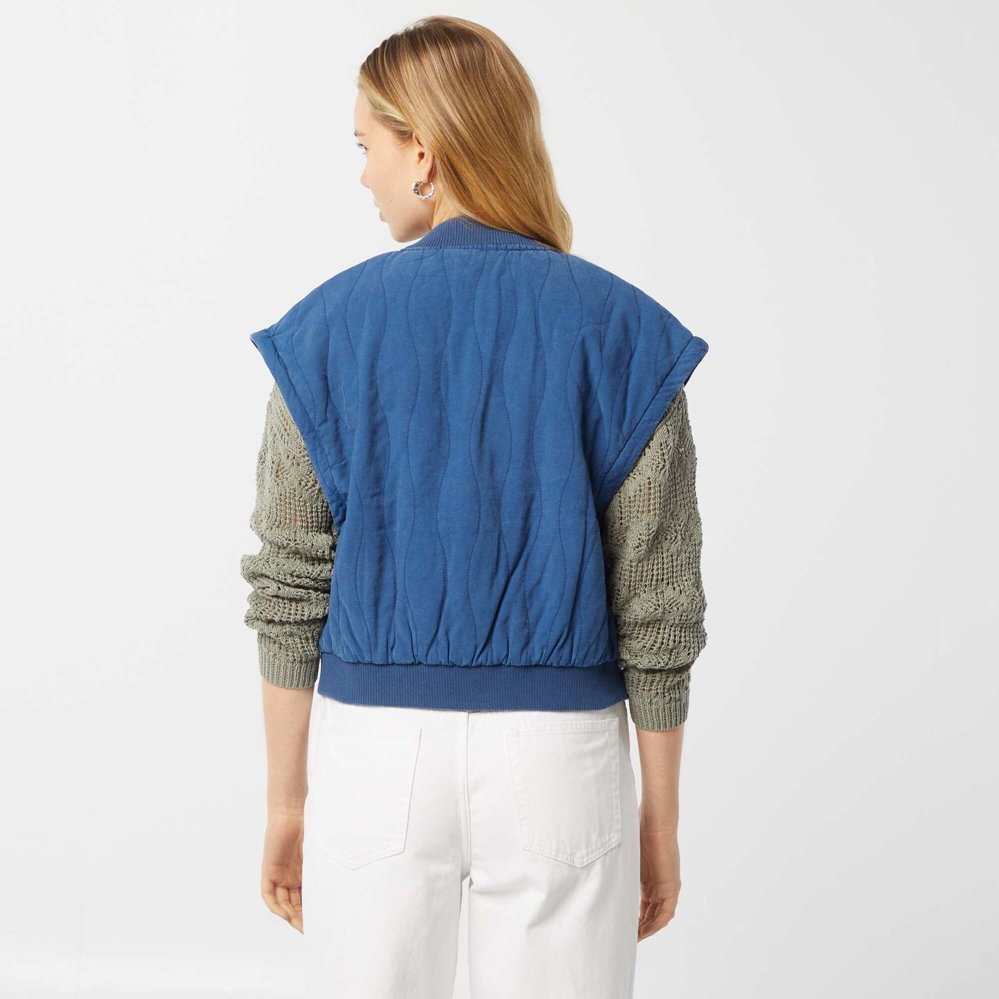 Chaqueta acolchada 2 en 1 con mangas extraíbles AZUL