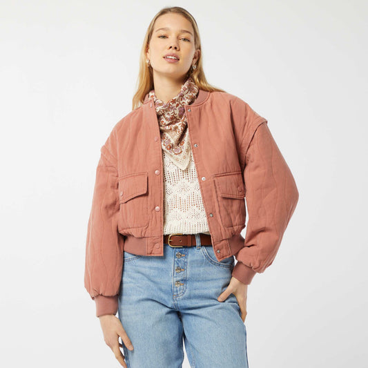 Chaqueta acolchada 2 en 1 con mangas extraíbles ROSA