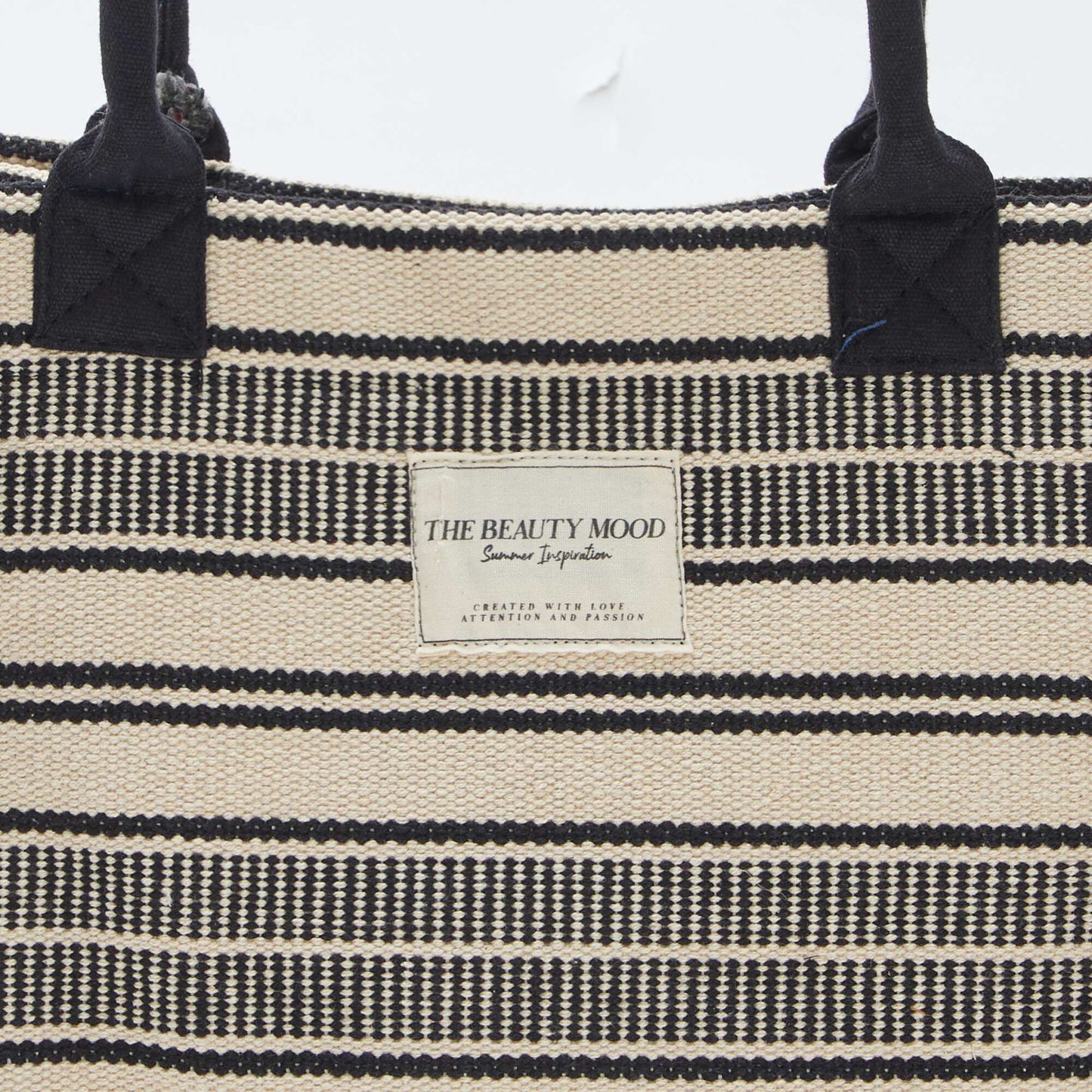 Bolso shopper con estampado de rayas NEGRO
