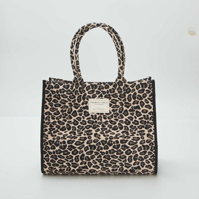 Bolso shopper estampado de 'leopardo' MARRON