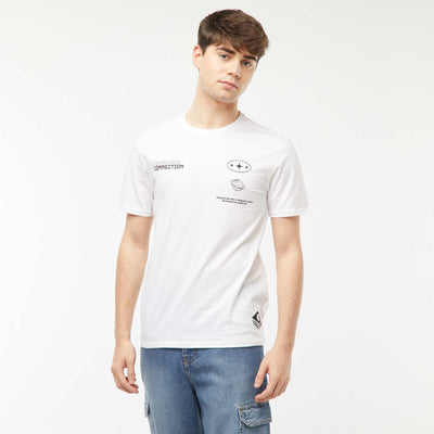 Camiseta con mensaje estampado BLANCO