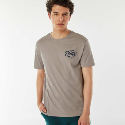 Camiseta con mensaje estampado GRIS