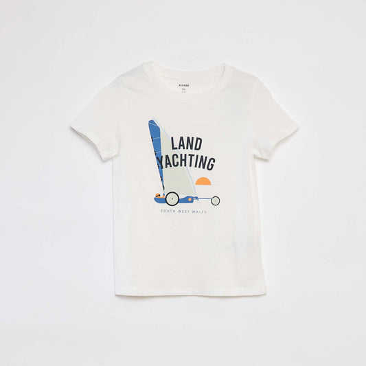 Camiseta estampada de manga corta BLANCO